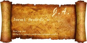 Jenei András névjegykártya
